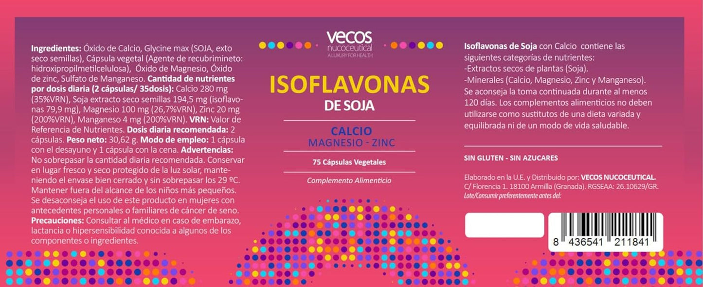 Isoflavonas De Soja Con Calcio, Magnesio Y Zinc